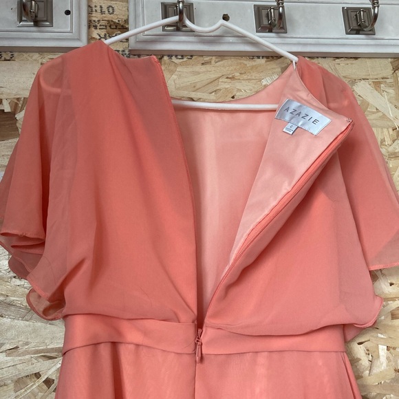 Azazie floor length chiffon bridesmaid dress with ruffle - Picture 3 of 4